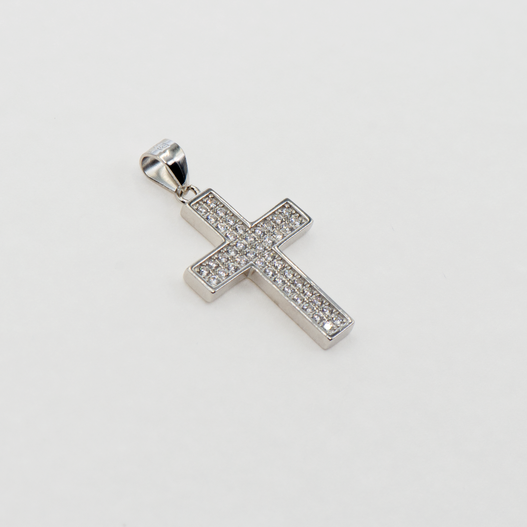 Anhänger Kreuz mit Zirkonia aus Silber925. 