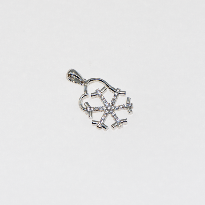 925er Silber Herz und Schneeflocken Design Anhänger