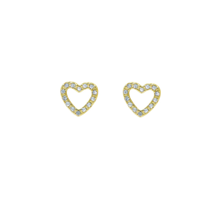  Goldfarbene, wasserfeste Herz Ohrstecker mit Edelstein-Zirkonia – romantisch und stilvoll.